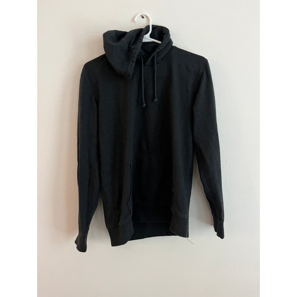 Threads 4 Thought Mens‎ Black Pullover Hoodie Kangaroo Pocket Sustainable Fleece